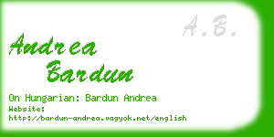 andrea bardun business card